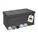 Blumtal Sitzbank mit Stauraum + extra Box - Truhenbank mit Stauraum 76x38x38 cm -...