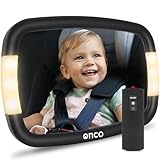 Onco LED Baby Rückspiegel Auto - 2 Licht-Modi für Tag & Nacht, 100% Bruchsicher, Spiegel...