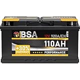 BSA Autobatterie 110Ah 12V 920A/EN ersetzt Batterie 100Ah 90Ah 105Ah 95Ah +30%...