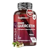 Quercetin 1000mg - 180 Vegane Kapseln - 3 Monate Vorrat - 95% Quercetin Pulver -...