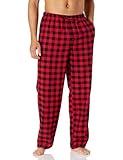 Amazon Essentials Herren Pyjamahose aus Flanell (erhältlich in Big & Tall), Rot...