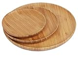 Generisch Bambusteller Bamboo Plates Holzteller aus umweltfreundlichem Bambus Holz 3...