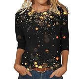 Yekdmxop Damen-Top, elegant, mit Pailletten, Curvy, Langarm-T-Shirt, Strass, Zeremonie,...