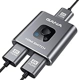 HDMI Splitter HDMI Switch,GANA 4K@60Hz Aluminium Bidirektional HDMI Switch 2 In 1 Out oder...