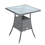 ESTEXO Polyrattan Gartentisch Beistelltisch Rattan Tisch Balkontisch...