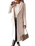 IDEALSANXUN Trenchcoats für Damen, Herbstmode, mittlere Länge, zweireihiger Wollmantel,...