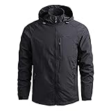 Herren Jacke Abnehmbare Kapuze: Wasserdichte Jacke Herren Outdoor Hardshell Windbreaker...