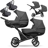 KUNERT BOOSTER 3in1 Kinderwagen Komplettset Zwillingskinderwagen Babywagen 3 in 1...