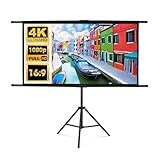 Beamer Leinwand mit Stativ, Tragbar Projektor Leinwand 60 Zoll, Basic Mobile...