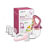 Luxior Fruchtsauger Baby Set rosa/violett / 2 Fruchtsauger für Baby + 6...