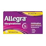 Allegra Allergietabletten 20 Stk – Antihistaminikum - Wirkstoff Bilastin - schnell und...