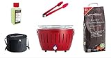 LotusGrill S Small Kompakt Starter-Set Feuerrot der raucharme Holzkohlegrill mit 2,5 kg...