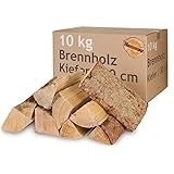 Kiefer Brennholz Kaminholz 10 kg Holz Für Ofen und Kamin Kaminofen Feuerschale Grill...