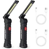 2xLED-Arbeitsleuchten, USB wiederaufladbares COB-Licht mit magnetischer Basis, 360°...