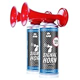 2 x AAB Signal Horn – Laut Air Horn 106 dB(A), Tröten Fußball Mit Nicht Brennbarem...