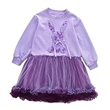 Meggsnle Mädchen Kinder Osterkleid Prinzessin Kostüm Embroidered Bunny Tutu Dress Long...