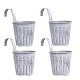 CITÉTOILE 4er Set Hängender Blumentopf Metall mit Haken Vintage Style Balkon Blumentopf...