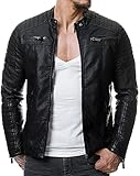 Redbridge Herren Jacke Übergangsjacke Biker Lederjacke Echtleder Kunstleder...