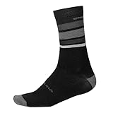 Endura BaaBaa Merino Stripe Fahrradsocken für Herren, Mattschwarz, S