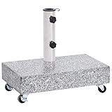 LEDSIX Home & Garden Set Schirmständer hellgrau 45x25x8,3 cm Granit Rasen & Garten