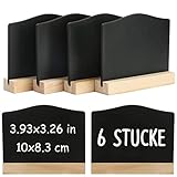 DONQL 6Pcs Mini Kreidetafel mit Ständer, Kleine Tafel Holzschilder zum Beschriften, Mini...