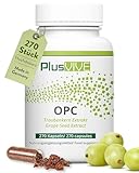 PlusVive OPC Traubenkernextrakt Kapseln hochdosiert I 1x 270 Kapseln I 400mg Extrakt pro...