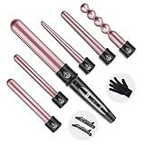 NWOUIIAY Lockenstab Set 6 in 1 Lockenstäbe Keramikbeschichtung Lockenwickler Einstellbare...