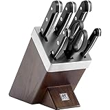 ZWILLING Gourmet Selbstschärfender Messerblock, 7-teilig, Messer und Schere aus...