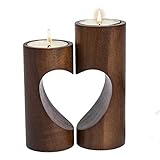 ChasBete Kerzenhalter Holz Teelichthalter Set, Unity Herz Teelicht Kerzenhalter,...