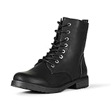 Amazon Essentials Damen Kampfstiefel mit Schnürung, Schwarz, 43 EU