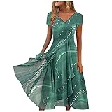 RMBLYfeiye Sexy Kleid Damen Wickelkleid Damen Damen Kleider V-Ausschnitt Blumen Stickerei...