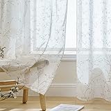 EMEMA Voile Vorhang Transparent Sheer Gardine aus Voile Schlaufenschal Dekoschal...