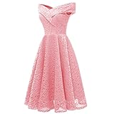 Kleid Damen Elegant Ballkleid Spitzen Brautjungfer Elegant Cocktailkleid für...