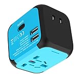 Steckeradapter, AC 110V-250V DC 5V 2,4A Ausgang Steckeradapter Steckdose 2 USB-Anschluss...