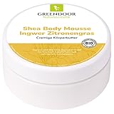 GREENDOOR Körperbutter Bodymousse Ingwer Zitronengras mit BIO Sheabutter 200ml,...