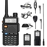 Funkgerät Walkie Talkies 5R Dual Band VHF/UHF Zwei-Wege-Amateurfunk mit 3800mAh Akku,...