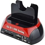 Retoo Festplatten Docking Station USB 2.0, Dockingstation für SATA IDE 2,5 Zoll & 3,5...