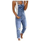 Hosenanzug Große Größen Latzhose Jeans Jeanshose Trägerhose Jumpsuit...