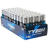 Tyzon® AA Alkalibatterien, 40 Stück – Langlebig & Leistungsstark, Ideal für...