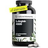 L-Arginin – 365 vegane Kapseln – 4.500mg veganes L-Arginin HCL pro Tagesdosis (3.750mg...