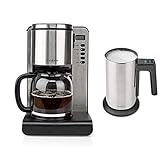 TronicXL Kaffeemaschine Milchaufschäumer Set Edelstahl schwarz Filterkaffeemaschine mit...