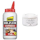 UHU Holzleim Express Flasche, 750 g & Rayher 38867102 Chalky Finish auf Wasser-Basis,...