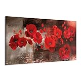 murando - Wandbilder XXL Mohnblumen 120x40 cm 1 tlg - Leinwand Bilder Wohnzimmer Großes...