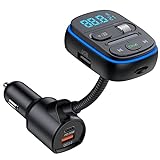 FM Transmitter Auto Bluetooth, HIDOU Wireless Bluetooth 5.0 Autoradio Adapter...