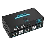 SGEYR Hdmi Switch 4k, KVM Switch, USB KVM Switch 4 Port, Hdmi Switch 2 in 1 Out,...