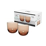 Villeroy & Boch – Like Clay Wasserglas Set 2tlg., Farbglas braun, 9 x 8 cm