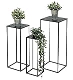 DanDiBo Blumenhocker Metall Schwarz Eckig Blumenständer Beistelltisch 96315 3er...