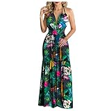 Maxikleid Damen Elegant Strandkleider Sommerkleid Damen Lang ärmellos Maxikleider Sexy...