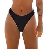 CUPSHE Damen Bikinihose High Cut Mid Waist Cheeky Bikini Badehose Hipster...