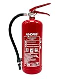 4kg ABC Pulverfeuerlöscher von ANDRIS® - 6LE, mit Manometer, Wandhalterung und...